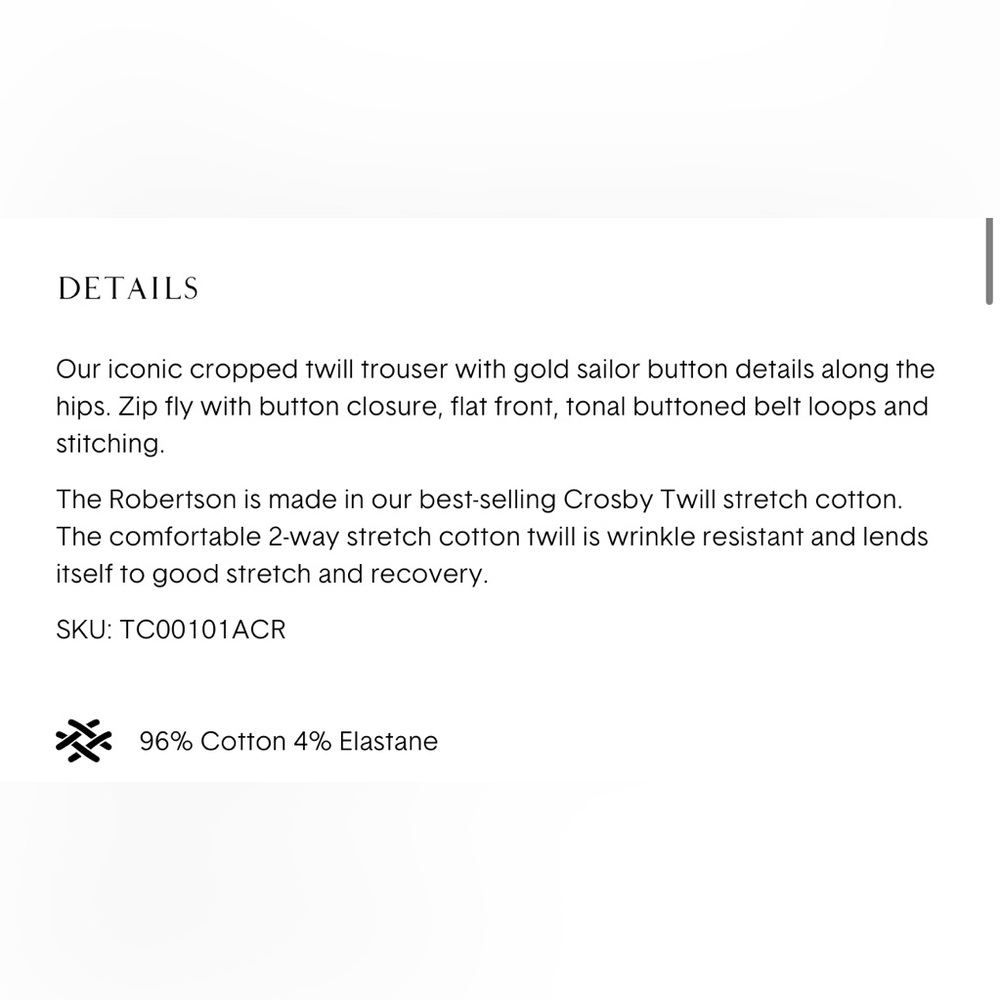 10 Crosby Derek Lam**Robertson Black Crop Flare Trousers**US 4,12 $365 CURRENT - Picture 8 of 8